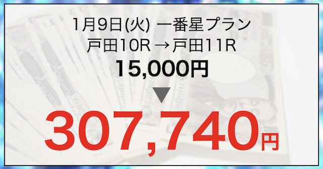 星舟の1月9日の的中実績の画像