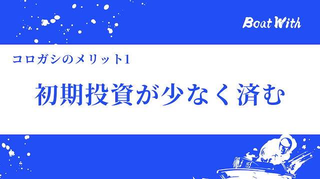 初期投資が少なくて済むという見出しの画像