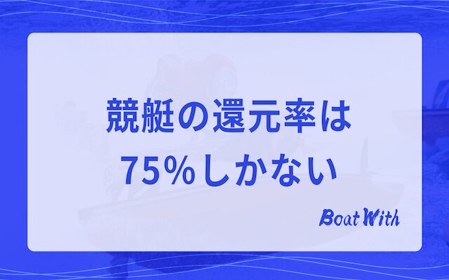 競艇は還元率が75％しかないという見出しの画像