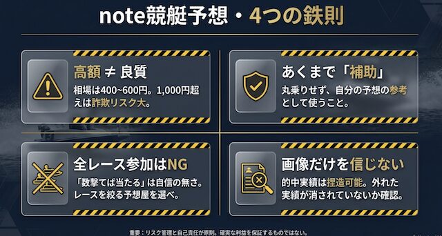 noteの競艇予想の4つの注意点