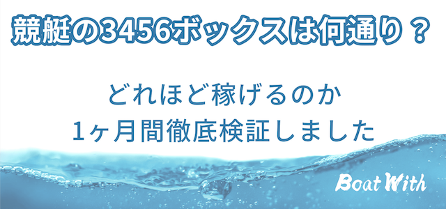 競艇の3456ボックスを紹介する記事のアイキャッチ　画像