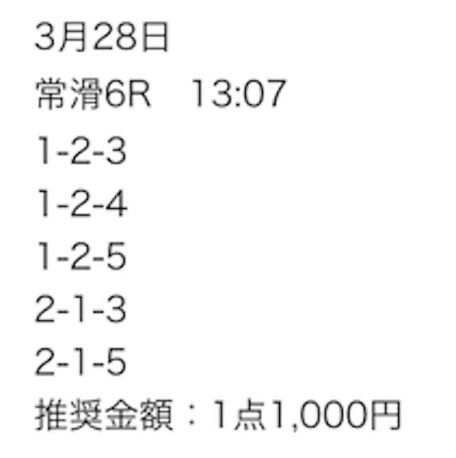 2024年03月28日常滑6Rの予想
