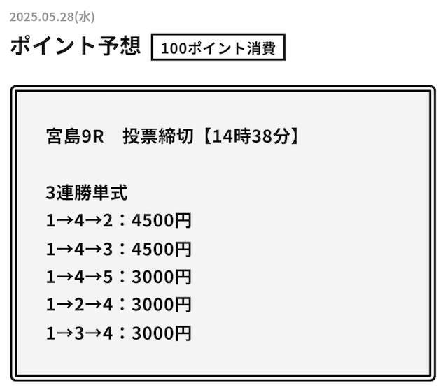 2025年5月28日宮島9Rの予想