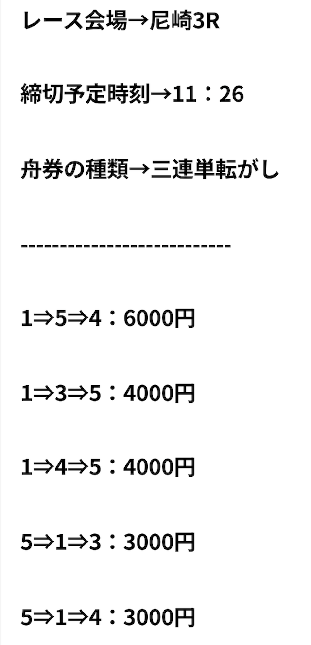 3月21日尼崎3レースの予想