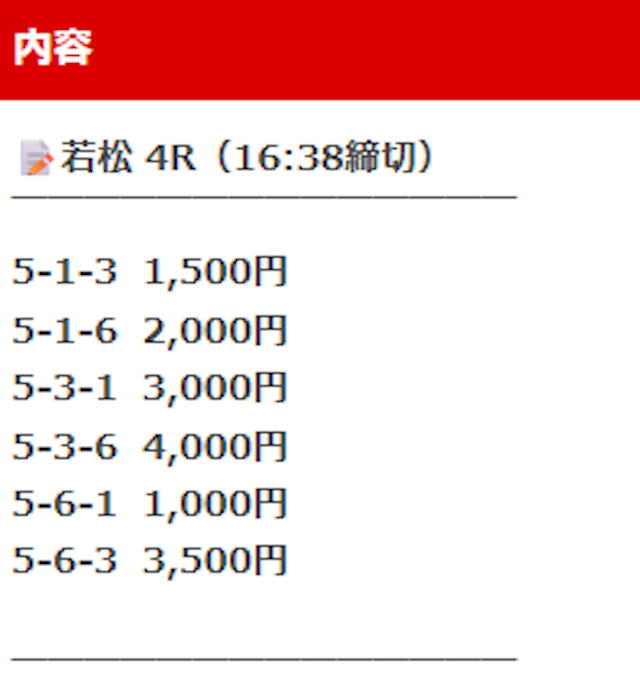 2025年10月1日若松4Rの予想