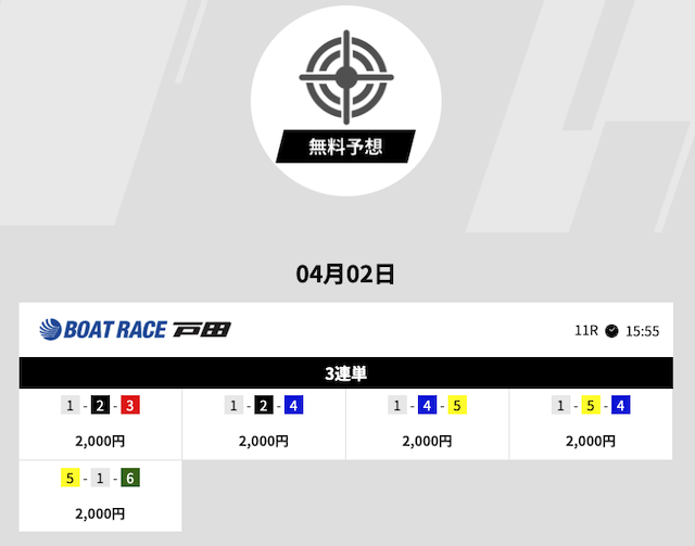 2026年4月2日戸田競艇11Rの予想